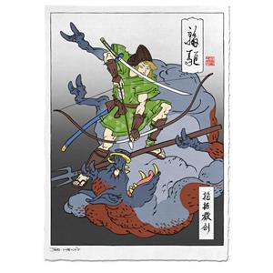 IMPRESSÃO PINTURA JAPONESA NIPÔNICO UKIYO-E - A ÚLTIMA FLECHA